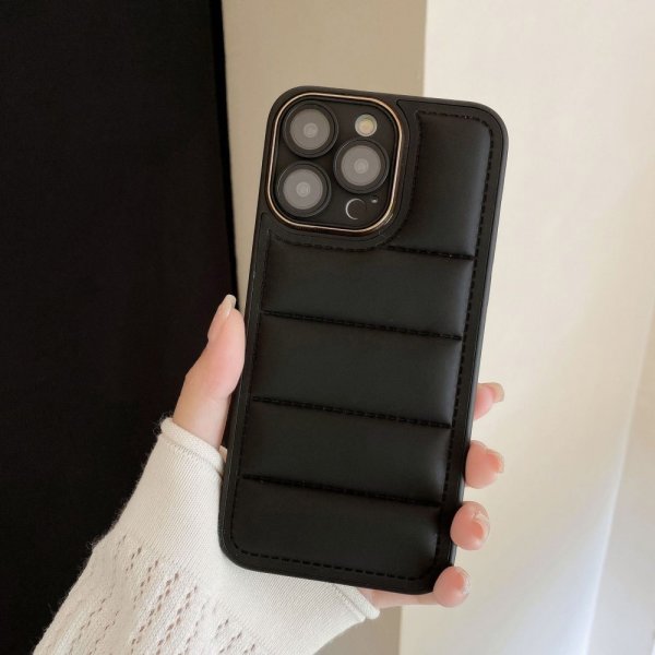 iPhone 14 Pro Max Skal Down Jacket Design Svart