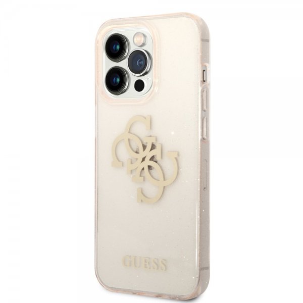 Guess iPhone 14 Pro Max Skal Full Glitter Guld