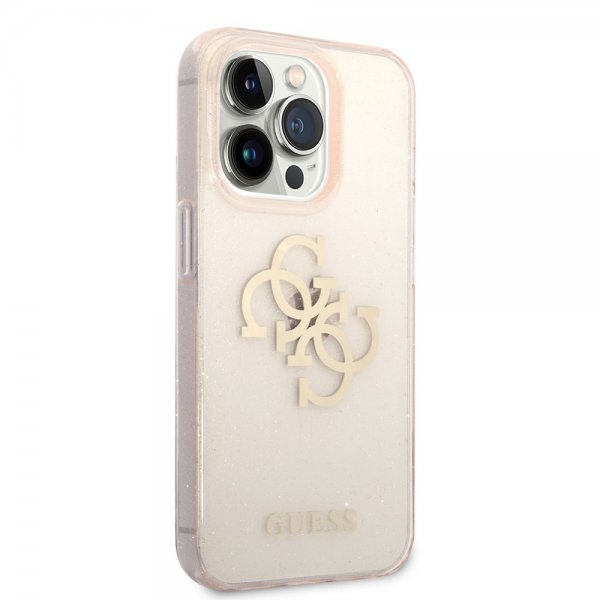 Guess iPhone 14 Pro Max Skal Full Glitter Guld