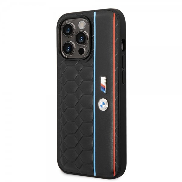 BMW iPhone 14 Pro Max Skal Hexagonal Pattern Svart