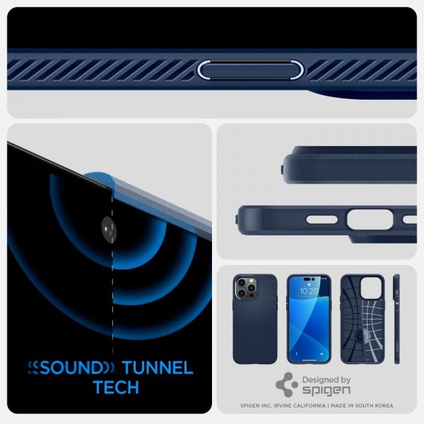 Spigen iPhone 14 Pro Max Skal Liquid Air Navy Blue