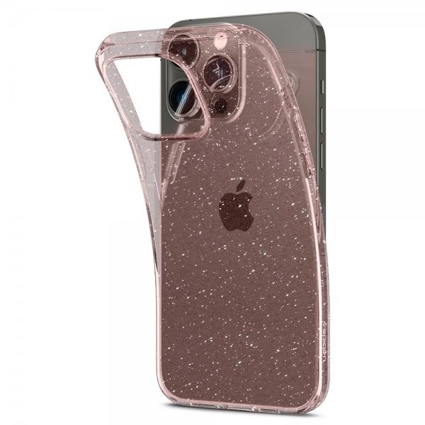Spigen iPhone 14 Pro Max Skal Liquid Crystal Glitter Rose Quartz