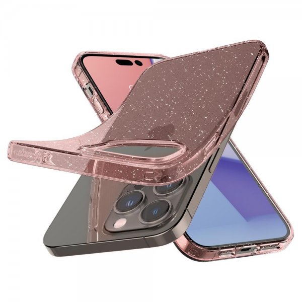 Spigen iPhone 14 Pro Max Skal Liquid Crystal Glitter Rose Quartz