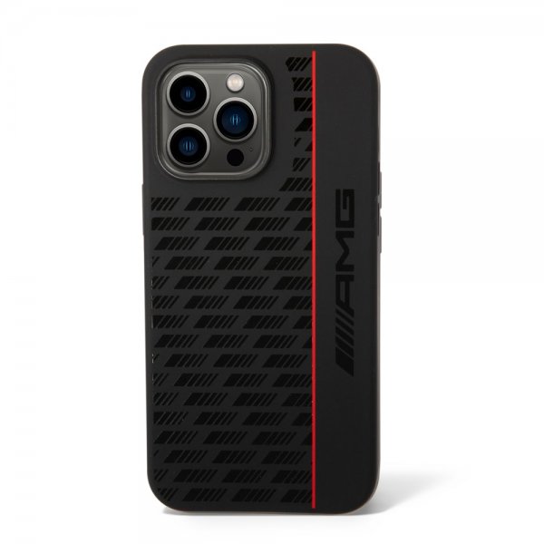 AMG iPhone 14 Pro Max Skal Liquid Silicone Carbon Pattern Svart