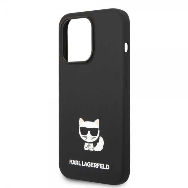 Karl Lagerfeld iPhone 14 Pro Max Skal Liquid Silicone Choupette Svart