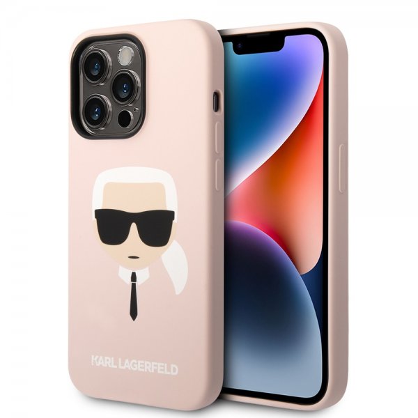 Karl Lagerfeld iPhone 14 Pro Max Skal Liquid Silicone Karl Rosa