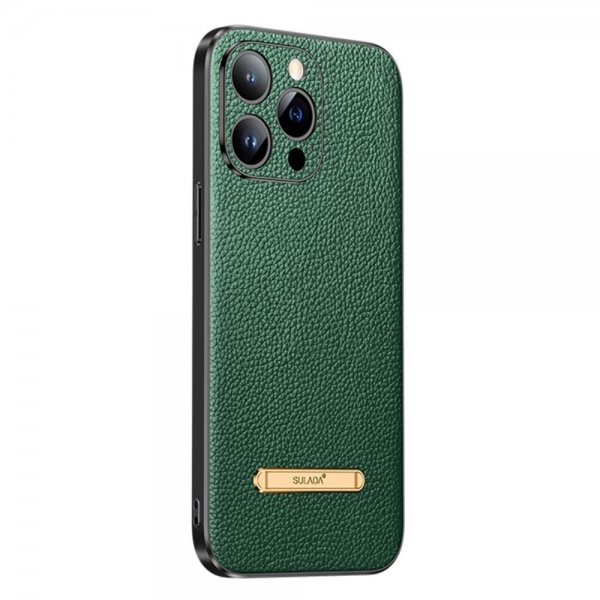 Sulada iPhone 14 Pro Max Skal med Stativ Grön