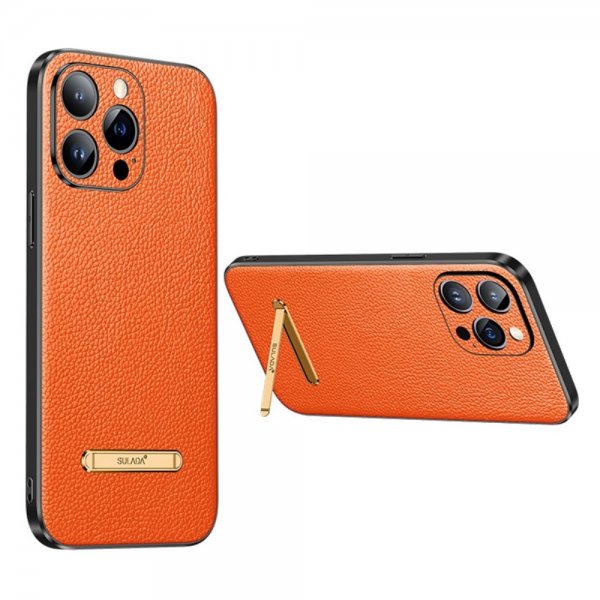 Sulada iPhone 14 Pro Max Skal med Stativ Orange