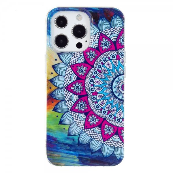 iPhone 14 Pro Max Skal Motiv Blå Mandala