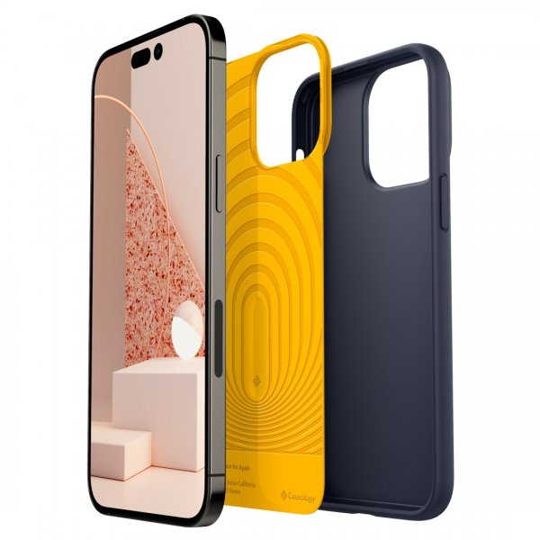 Caseology iPhone 14 Pro Max Skal med Skärmskydd Nano Pop 360 Blueberry Navy