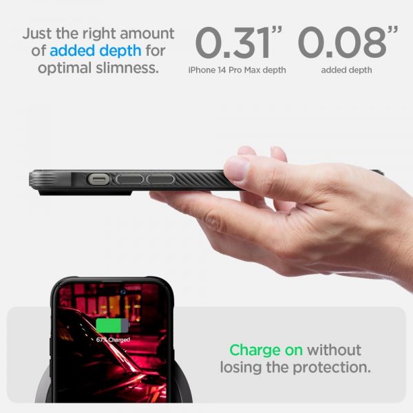 Spigen iPhone 14 Pro Max Skal Rugged Armor MagFit Matte Black