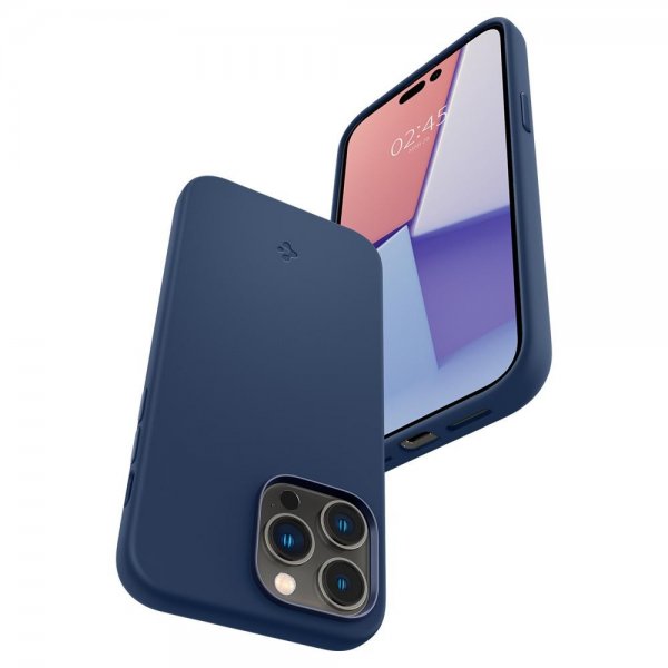 Spigen iPhone 14 Pro Max Skal Silicone Fit MagFit Navy Blue