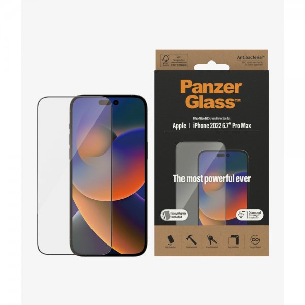 PanzerGlass iPhone 14 Pro Max Skärmskydd Ultra-Wide Fit EasyAligner