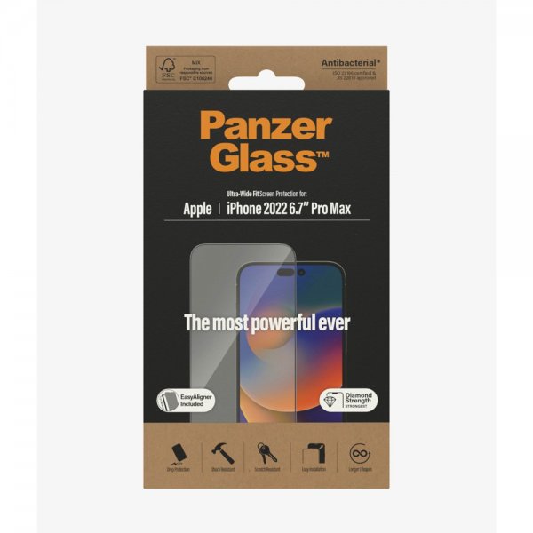 PanzerGlass iPhone 14 Pro Max Skärmskydd Ultra-Wide Fit EasyAligner