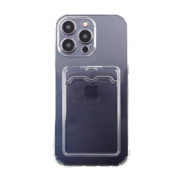 iPhone 14 Pro Max Skal Korthållare Stöttåligt Transparent
