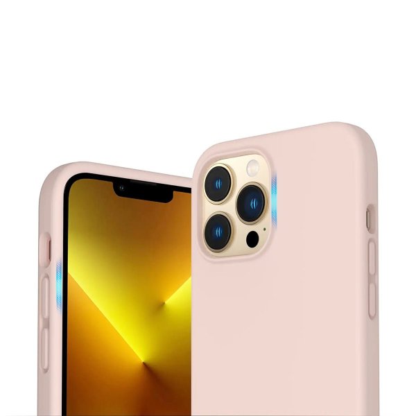 Rvelon iPhone 14 Pro Skal Silikon MagSafe Sandrosa
