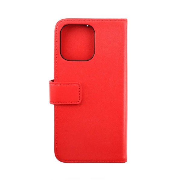 Rvelon iPhone 14 Pro Fodral Äkta läder Kortfack Röd