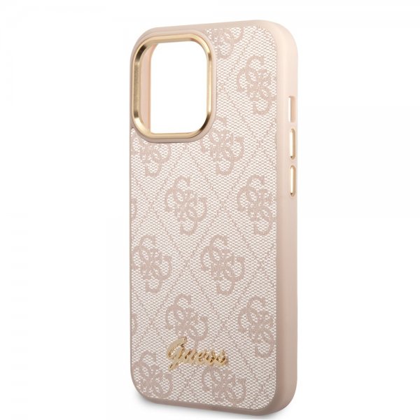 Guess iPhone 14 Pro Skal 4G Logo Rosa