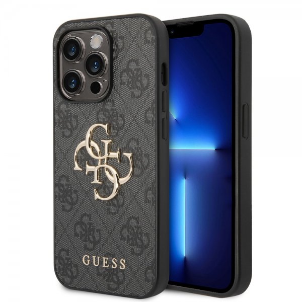 Guess iPhone 14 Pro Skal Big Metal Logo Grå