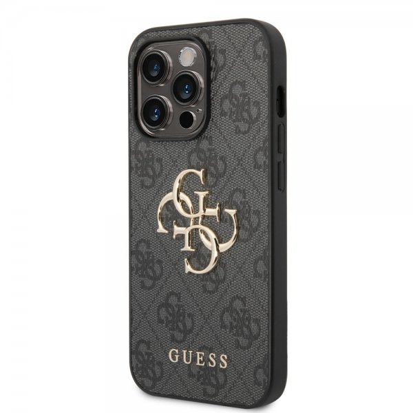 Guess iPhone 14 Pro Skal Big Metal Logo Grå