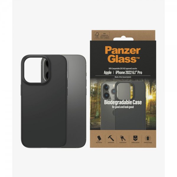 PanzerGlass iPhone 14 Pro Skal Biodegradable Case Svart
