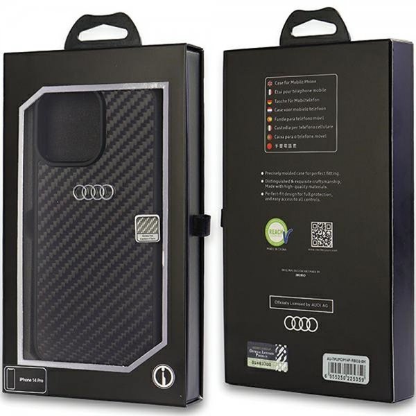 Audi iPhone 14 Pro Skal Carbon Fiber Svart