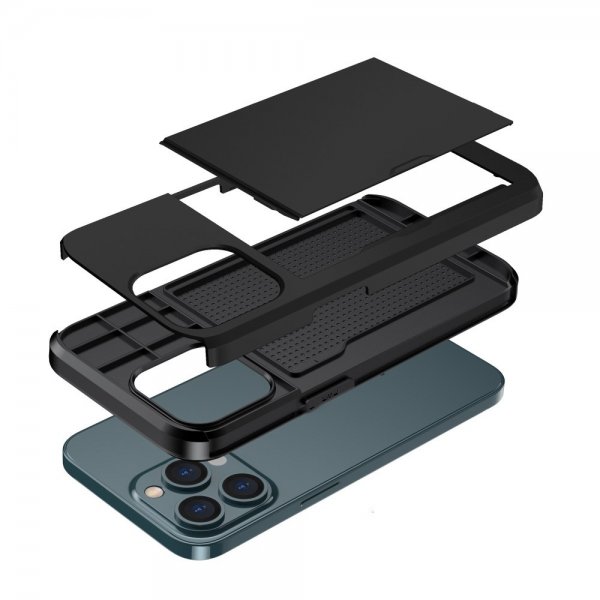 iPhone 14 Pro Skal Card Slide Svart