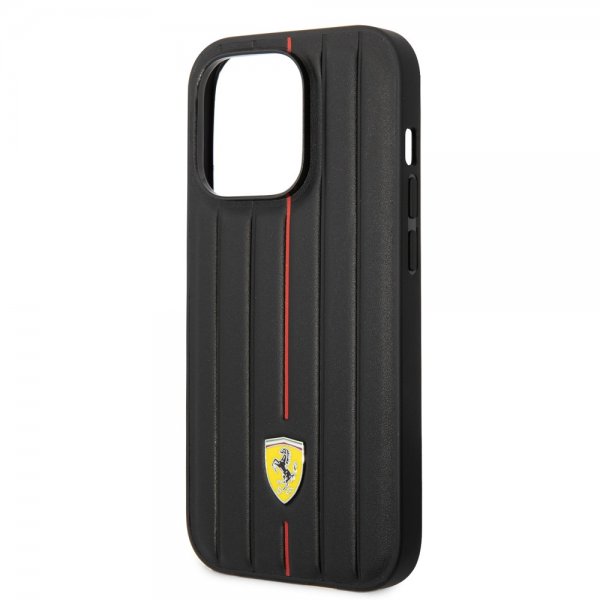 Ferrari iPhone 14 Pro Skal Embossed Stripes Röd