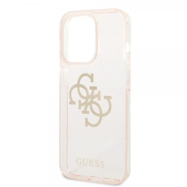 Guess iPhone 14 Pro Skal Full Glitter Guld