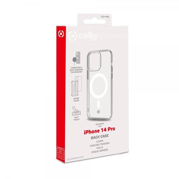 Celly iPhone 14 Pro Skal GELSKINMAG MagSafe Transparent