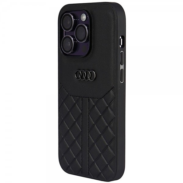 Audi iPhone 14 Pro Skal Genuine Leather Case Svart