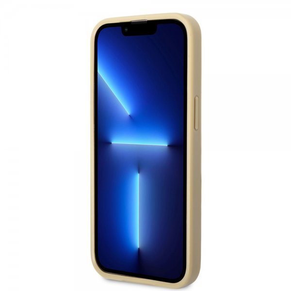 Guess iPhone 14 Pro Skal Glitter Flakes Metal Logo Guld