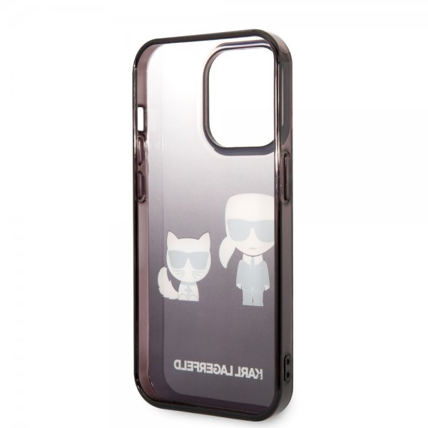 Karl Lagerfeld iPhone 14 Pro Skal Karl & Choupette Gradient Svart