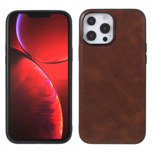X-Level iPhone 14 Pro Skal Lädertextur Brun