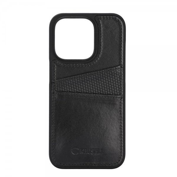 Krusell iPhone 14 Pro Skal Leather CardCover Svart