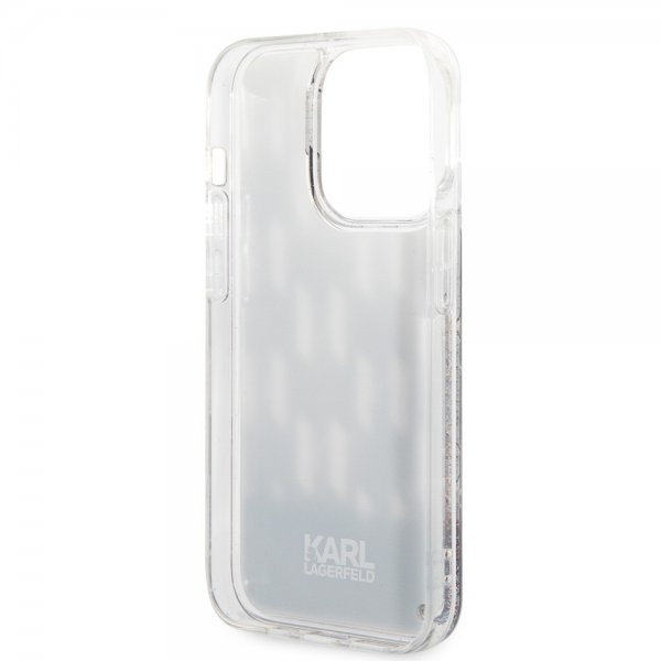 Karl Lagerfeld iPhone 14 Pro Skal Liquid Glitter Monogram Svart
