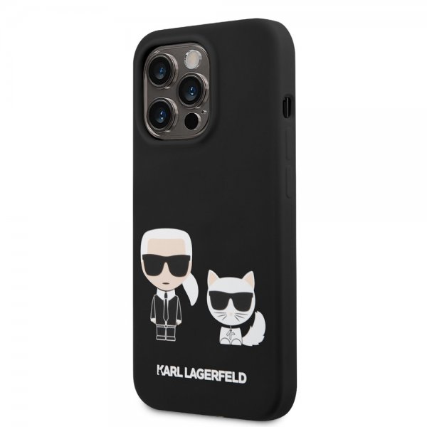 Karl Lagerfeld iPhone 14 Pro Skal Liquid Silicone Karl & Choupette MagSafe Svart