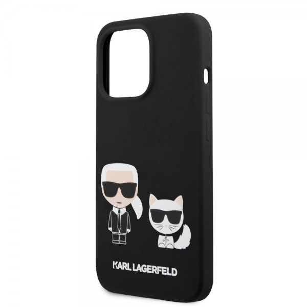Karl Lagerfeld iPhone 14 Pro Skal Liquid Silicone Karl & Choupette MagSafe Svart