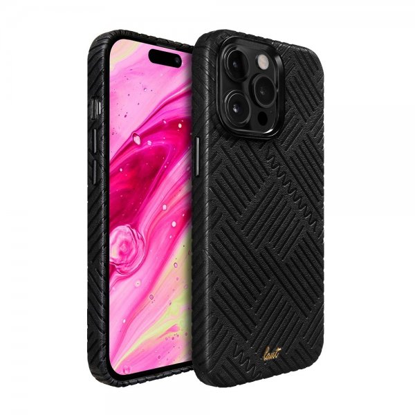 LAUT iPhone 14 Pro Skal Motif MagSafe Black Lines