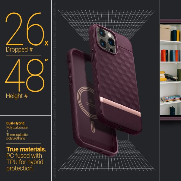 Caseology iPhone 14 Pro Skal Parallax Mag Burgundy Bean
