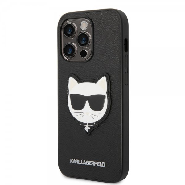 Karl Lagerfeld iPhone 14 Pro Skal Saffiano Choupette Svart