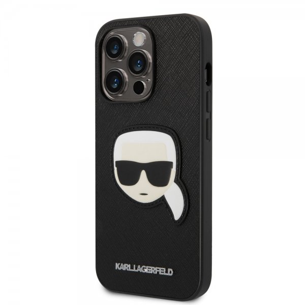 Karl Lagerfeld iPhone 14 Pro Skal Saffiano Karl Svart