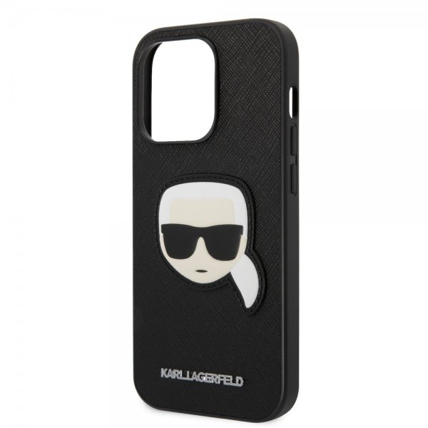Karl Lagerfeld iPhone 14 Pro Skal Saffiano Karl Svart