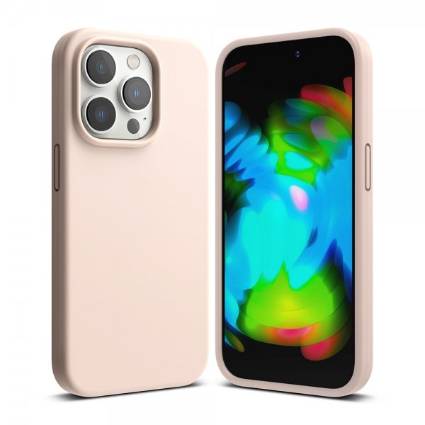 Ringke iPhone 14 Pro Skal Silicone Pink Sand