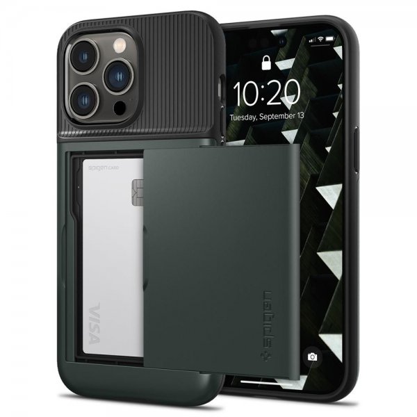 Spigen iPhone 14 Pro Skal Slim Armor CS Abyss Green