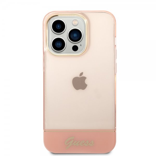Guess iPhone 14 Pro Skal Translucent Rosa