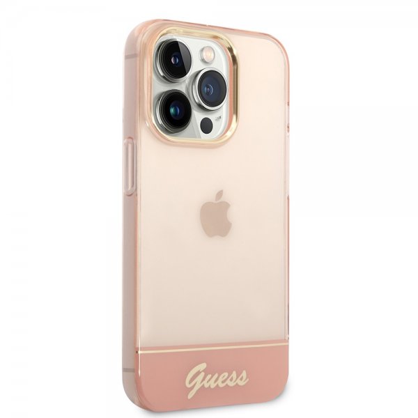 Guess iPhone 14 Pro Skal Translucent Rosa
