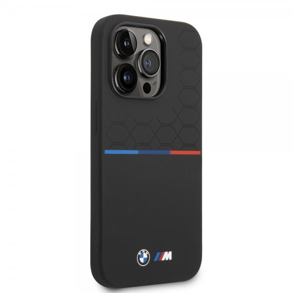 BMW iPhone 14 Pro Skal Tricolor Line & Logo Svart