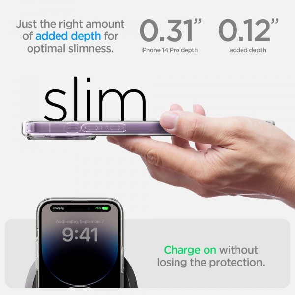Spigen iPhone 14 Pro Skal Ultra Hybrid MagFit Frost Clear