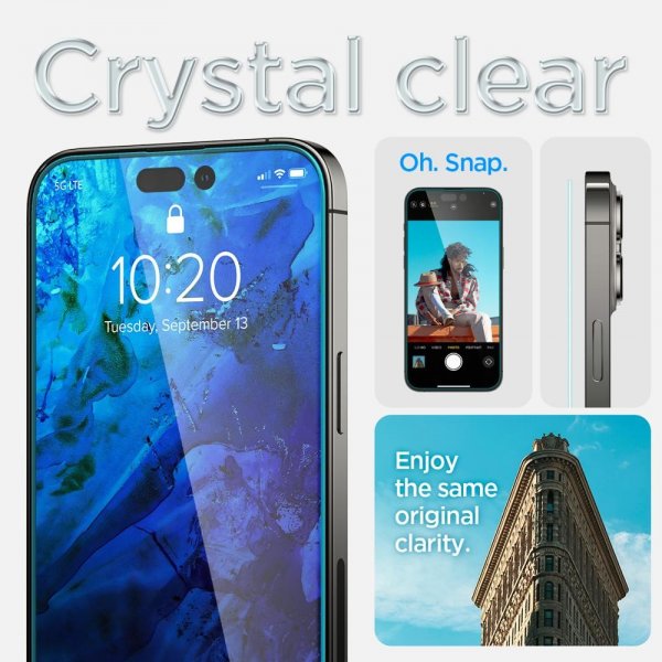 Spigen iPhone 14 Pro Skärmskydd GLAS.tR EZ Fit 2-pack